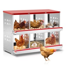 6-8 Holes Outdoor Chicken Nesting Boxes Hen Laying Garden Rollout Egg Collection