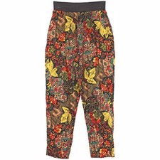 1990s Women's Vintage Harem Hammer Pants Rayon Blend Boho Floral Print S/M