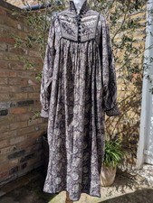 Rare vintage 70s Phool India Imports cotton midi dress blockprint UK 6 8 10 xs s