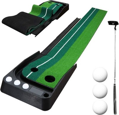 Putting Green Matte Puttingmatte Mit Ballrücklauf Golf Indoor Minigolf Simulator