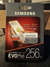 Samsung Evo Plus 256GB MicroSD Micro SDXC C10 Flash Memory Card w/SD Adapter