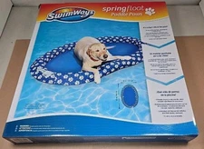 SwimWays Paddle Paws Spring Float Dog Raft, Large (65 lbs. and Up), Blue
