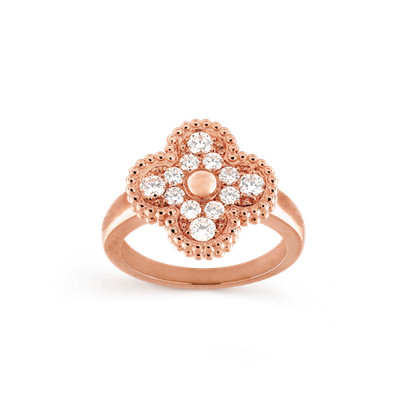 Van Cleef & Arpels Van Cleef & Arpels Vintage Alhambra Rose Gold Diamond Ring