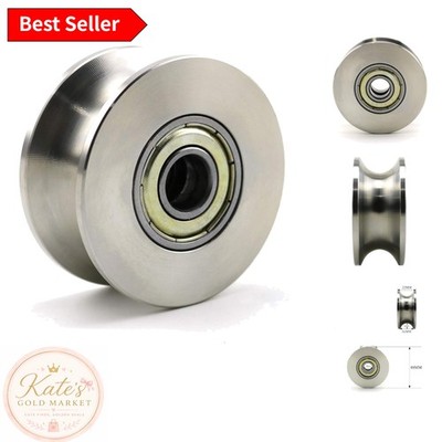 Heavy-Duty U Groove Stainless Steel Pulley - Silent, 600LB Load Bearing Capacity