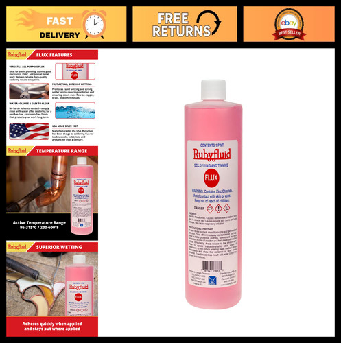 Liquid Soldering Flux - General Purpose for Plumbing, Metalwork & Stained Glass