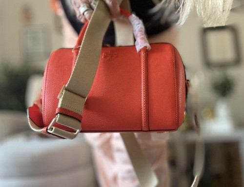 NWT TORY BURCH THEA TEXTURED TOP HANDLE SATCHEL W/2 STRAPS - Picture 3 of 9