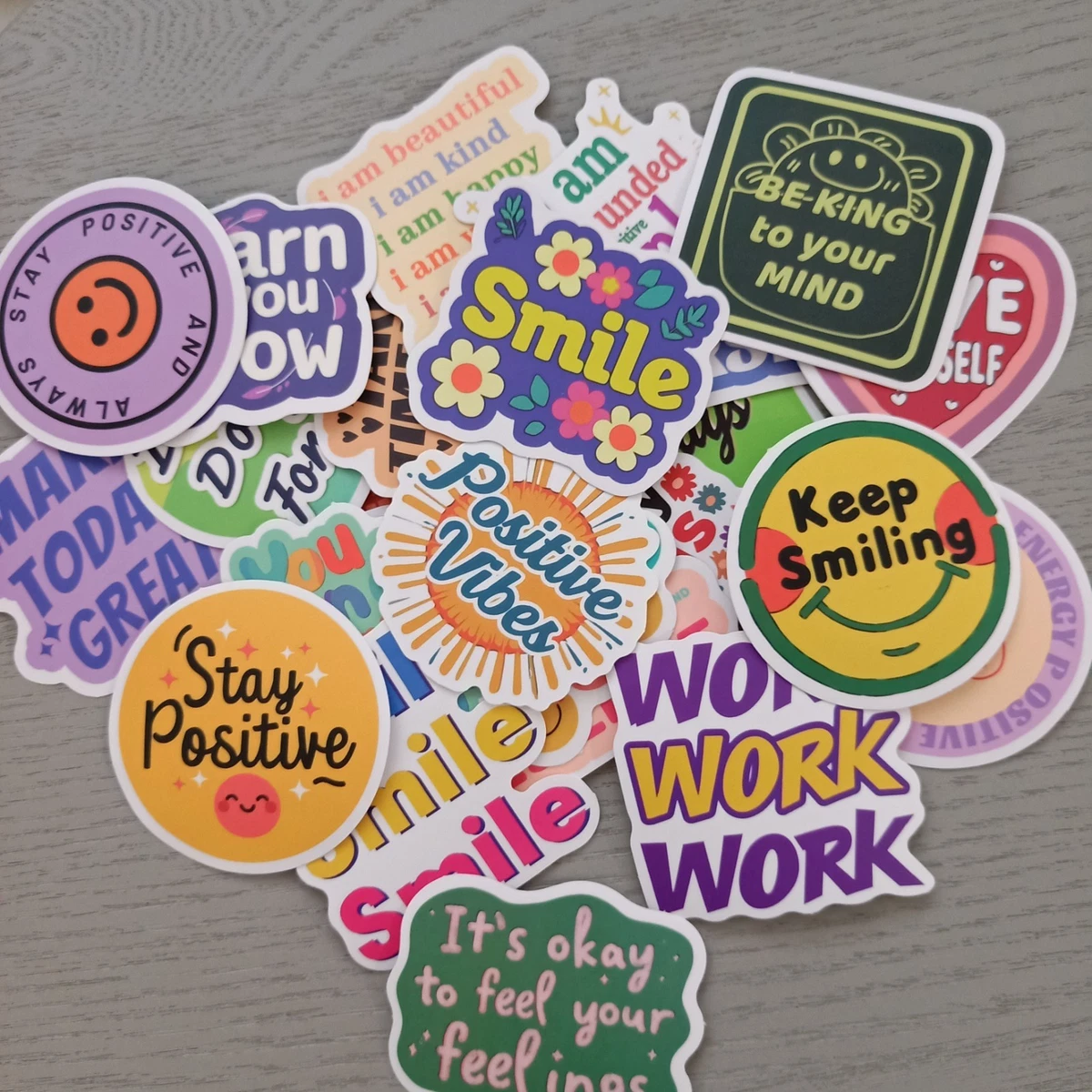 25pc Positive Encouragement Stickers Scrapbook Craft AUS Free Postage C
