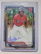 2024 Bowman Chrome 1st Speckle Refractor Auto /299 Starlyn Nunez Red Sox