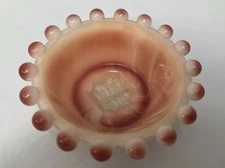 Boyd Imperial Candlewick Nut Dish / Open Salt Vanilla Coral 1994