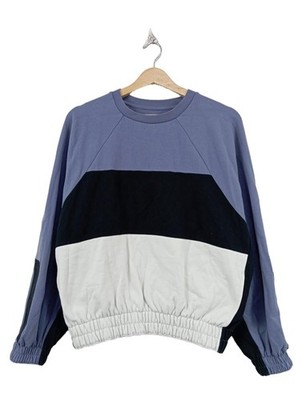 HURLEY Sweatshirt Damen Sweat Gr. DE 36 blau-schwarz-weiß Casual-Look
