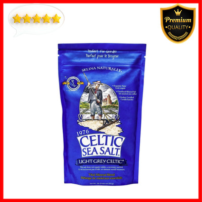 Light Grey Celtic Sea Salt 1 Pound Resealable Bag   Additive-Free, Delicious Sea