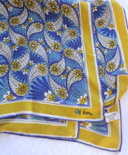 Vintage square scarf Vera Neumann tagged 60 Rayon/40 Silk Handrolled in JAPAN