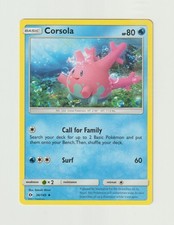 Corsola Pokemon TCG Sun & Moon Base Card 36/149