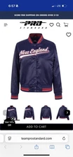 NFL NEW ENGLAND PATRIOTS SCRIPT TAIL Women's SATIN JACKET NWT Size Small