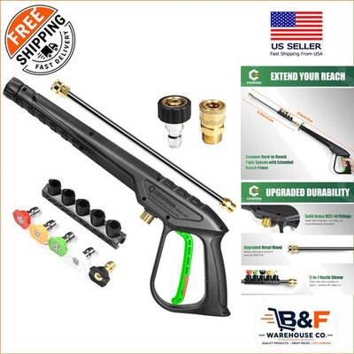 #ad Versatile 3600 PSI Pressure Washer Gun with Quick Connect Nozzle Holder amp; Tips $75.14