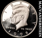 1998-S Kennedy Half Dollar- Silver- Choice Gem Proof Luster No Reserve #J6746