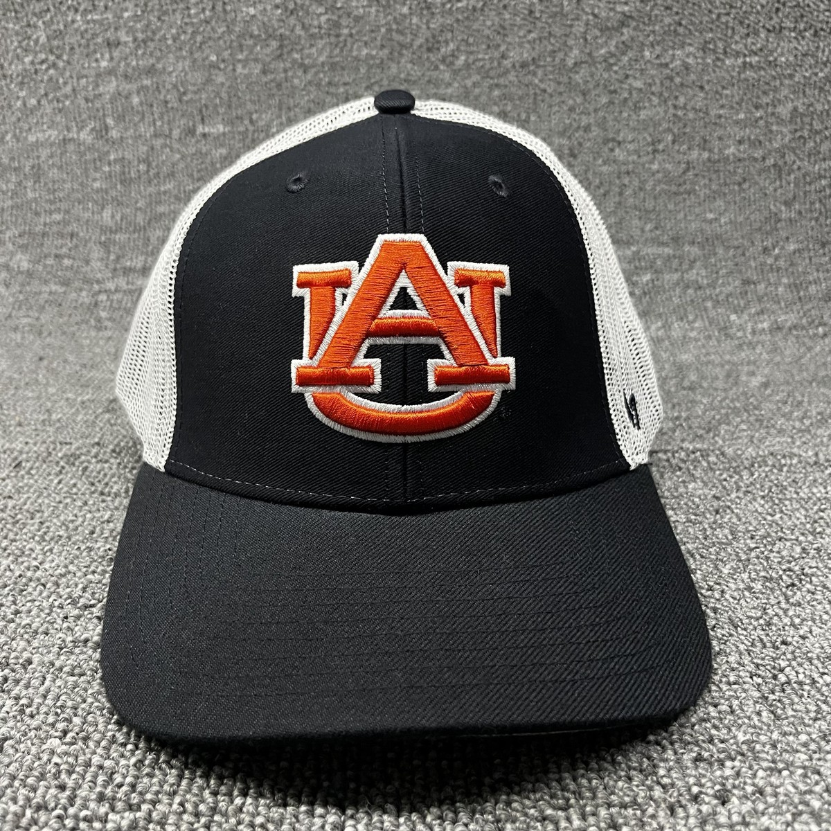 '47 Brand Auburn Tigers AU Logo Trucker Snapback Hat Black/White Mesh
