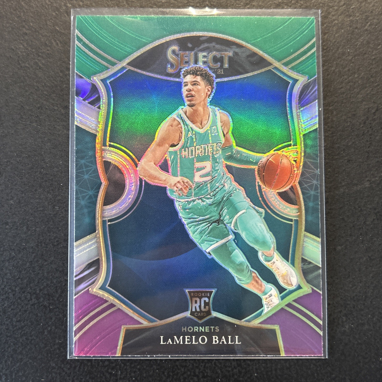 2020-21 Panini Select - Concourse LaMelo Ball #63 Green White Purple Prizm (RC)