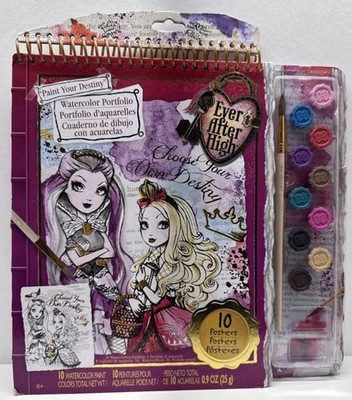 New Mattel EVER AFTER HIGH Watercolor Paint 10 Poster Portfolio Monster Art Set