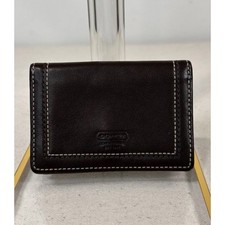 Vintage Coach Small Brown Leather Wallet Card Holder Coin Pouch Y2K