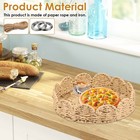 2Pcs Scalloped Tray Hand Woven Paper Rope Scalloped Basket Decorative sdDVR