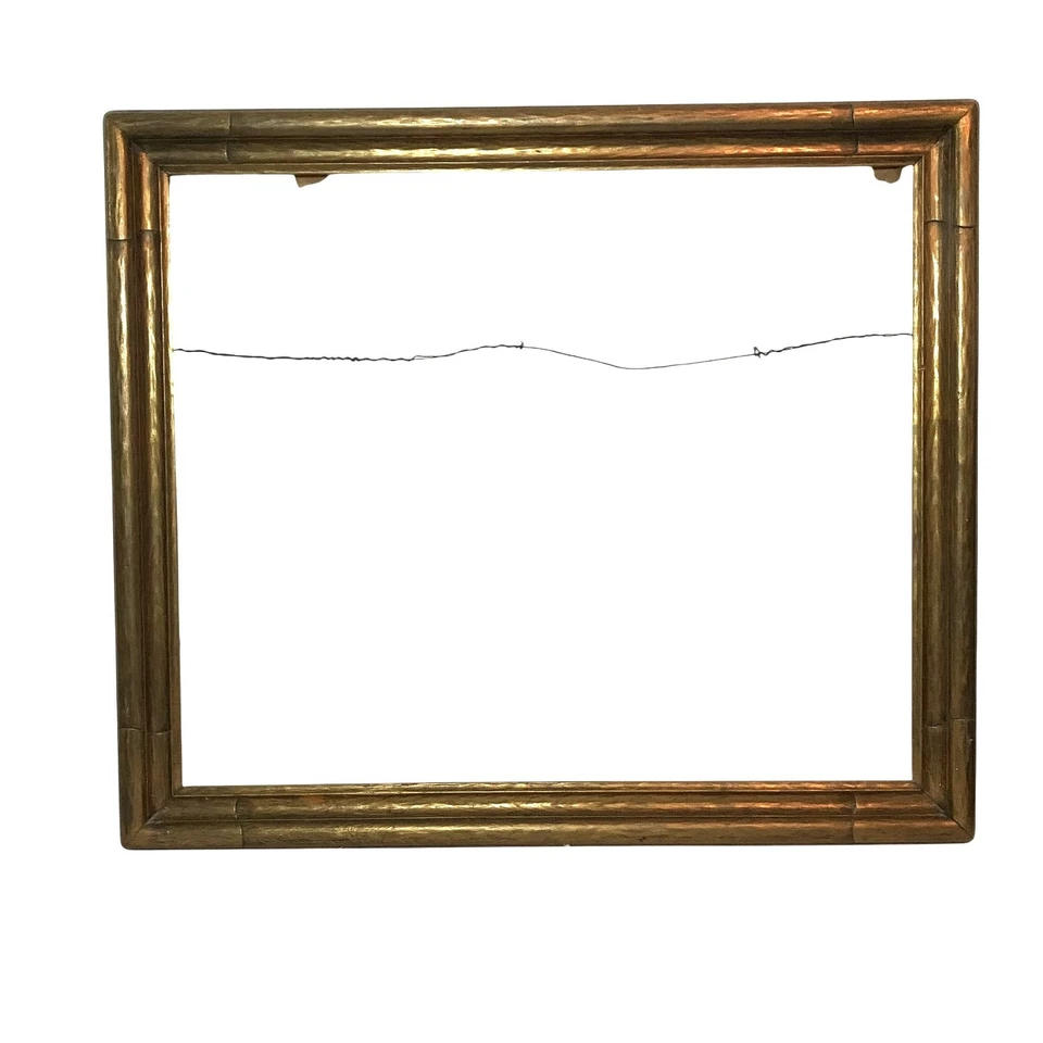 Marco de arte de madera Art Nouveau de colección dorado montaje en pared 27 x 24 exterior Foto 2 de 4