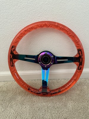 350mm Deep Dish Steering Wheel - Fit 6 hole Hub Like Vertex Nardi NRG Grip