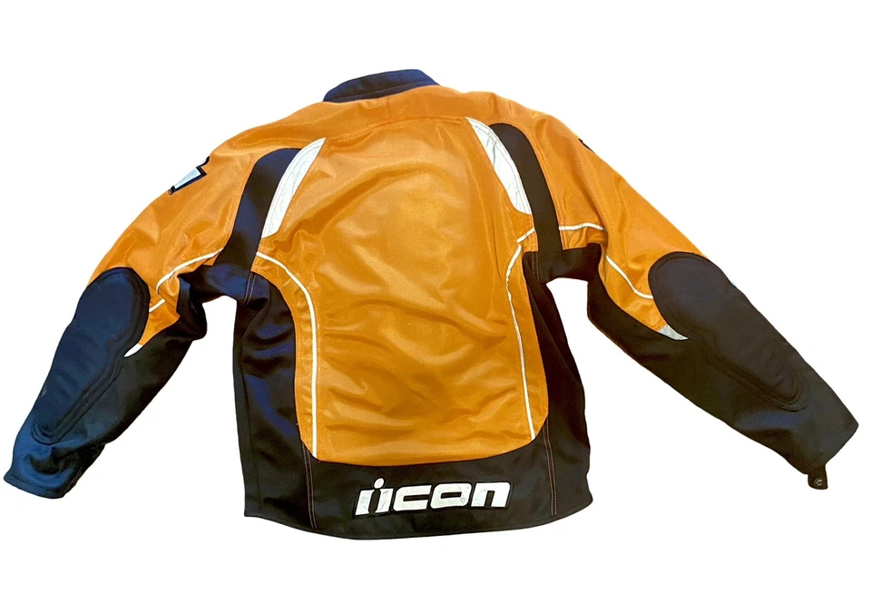 Usado en Excelente Condición Naranja Icon Hooligan 2 Mil-Spec Chaqueta de Motocicleta y Chaleco de Malla - Grande Foto 3 de 4