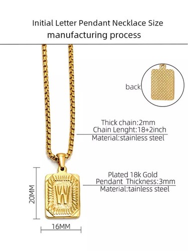 18K Gold Plated Initial Letter A-Z Pendant Necklace Medallion Mens Womens Chain - Picture 5 of 11