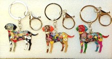 Labrador Dog Multicolor Enamel Alloy Key Ring Keychain Purse Dangle Jewelry