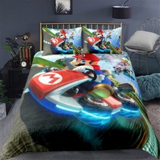 Twin/Full/Queen/King Size Bed Duvet/Quilt Cover Set Anime Linen Super Mario
