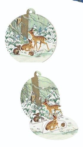 Set of 4 Luxury Pop Up Paper Bauble Card designed by Barbara Behr - 7 cm id - Picture 4 of 4