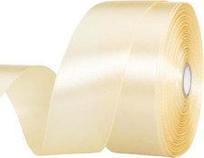 YASEO 1 1/2 Inch Cream Solid Satin Ribbon, 50 1 x 50 yards,