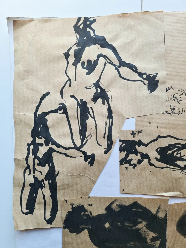 8 dessins originaux femmes nues encre de chine sur papier kraft de Myriam Bouima - Photo 4/4