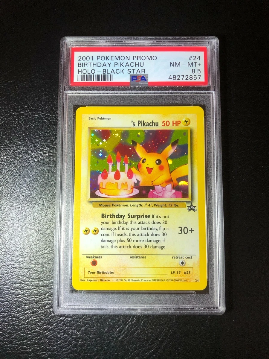 Pokemon Promo #24 Birthday Pikachu Holo - Black Star PSA 8.5 Fresh Grade!
