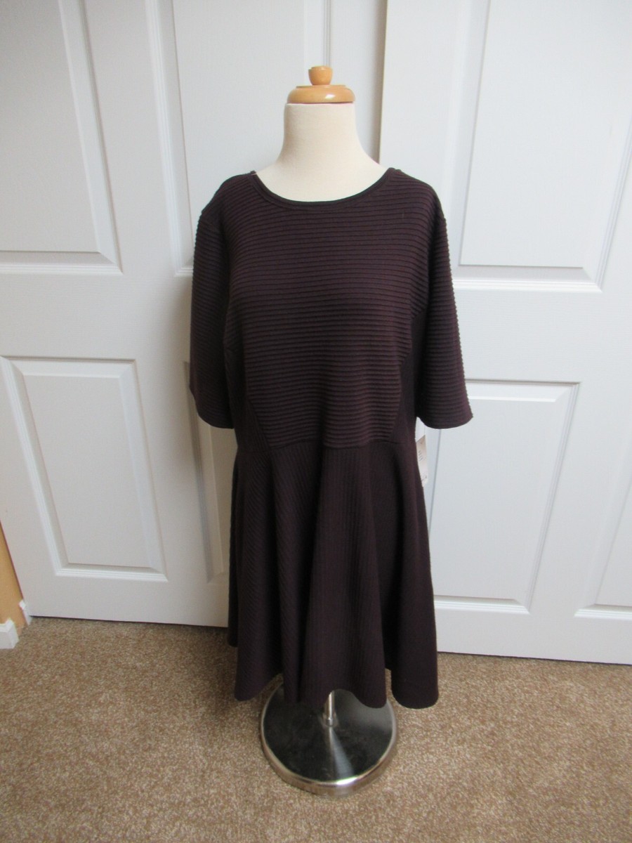 Apt. 9 Women's Fit & Flare Dress Size XL KNIT DRESS BURGUNDY NWT