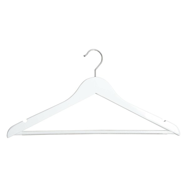 50 KleiderbüGel HolzbüGel Hosensteg BüGel HosenbüGel Garderobe Weiß 44 Cm Neu-image