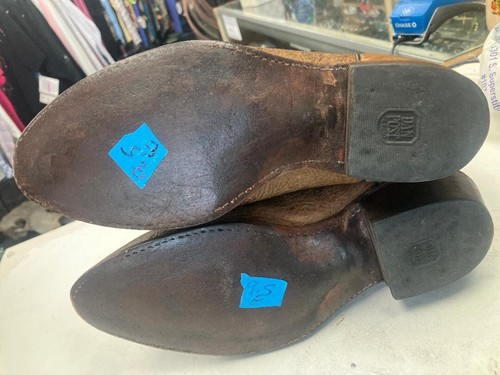 Vintage Dan Post Men's 9.5 EW Brown Bullhide Western Cowboy Boots - 第 4/8 張圖片