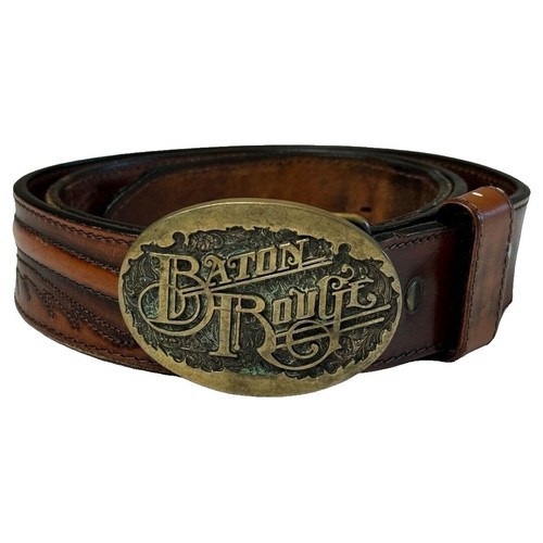 JUSTIN Top Grain Cowhide Brown Leather Western Belt Size 28 *No