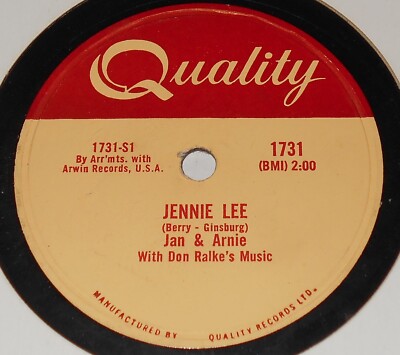 Quality 1731 Jan & Arnie Jennie Lee / Gotta Getta Date 78 RPM E E RARE
