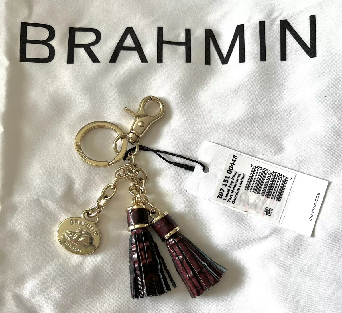 Brahmin outlet tassel keychain