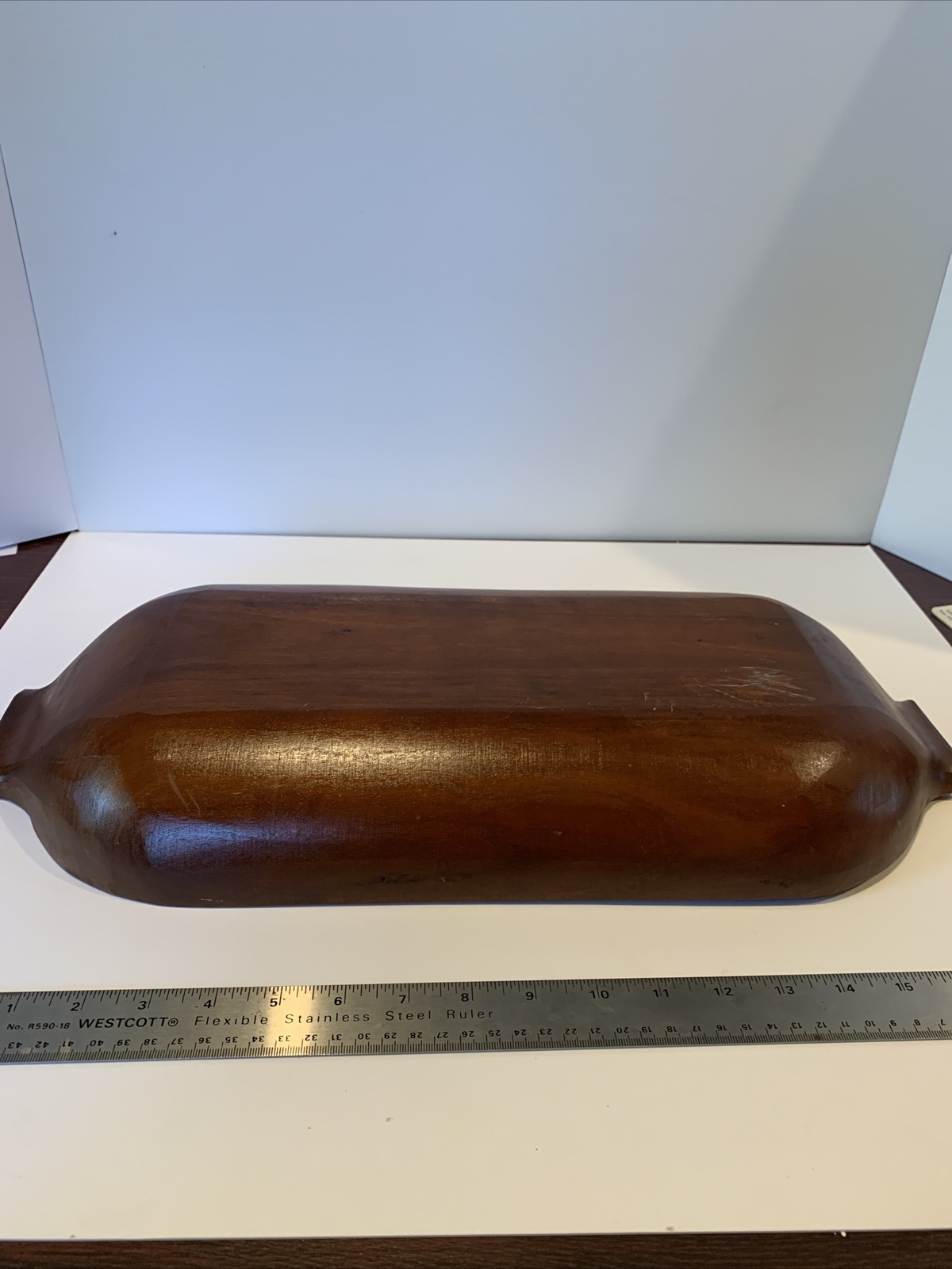 Vintage 20”x8.5” Handmade Wooden Bowl eBay