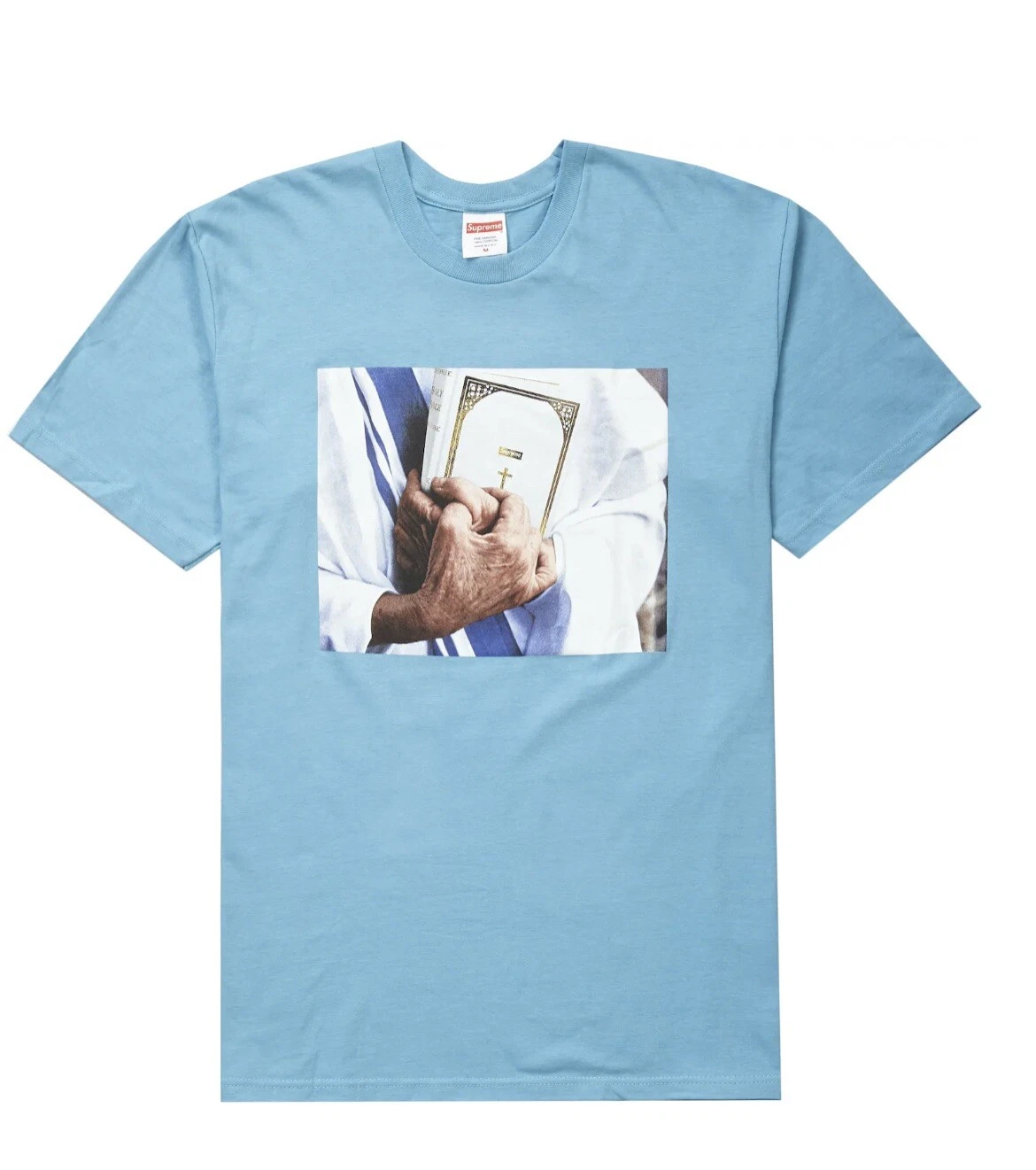 T shirt Supreme Bible XL ardoise bleue FW19 New Streetwear New York Tee Light ardoise