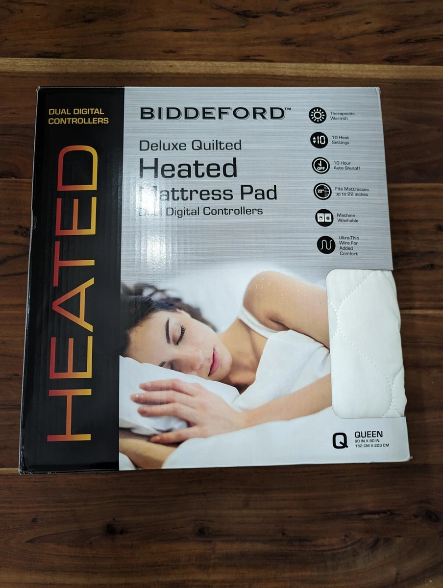Biddeford Queen Deluxe Quilted Heated Mattress Pad With 2 Digital  Controllers 657812174445 | eBay