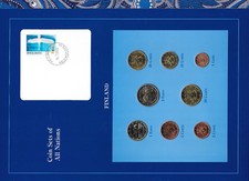 Coin Sets of All Nations Finland w/card 1999-2002 UNC 2 EURO 2001 1 Euro 1999