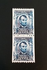 US Stamps SC# 317 1908 5c Abraham Lincoln Coil Pair Stamp Replica 