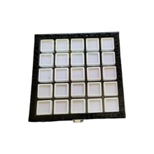 White 3 X 3 X 1.5cm with 25 Piece Layout Tray box for Display gemstones