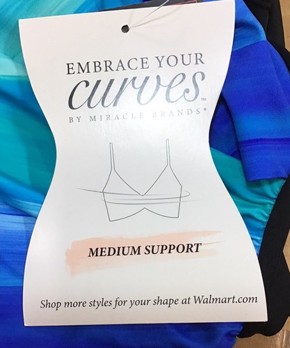 Embrace Your Curves Women's Medium Support Blue Wrap Slimming One-Piece Swimsuit - Picture 4 of 8