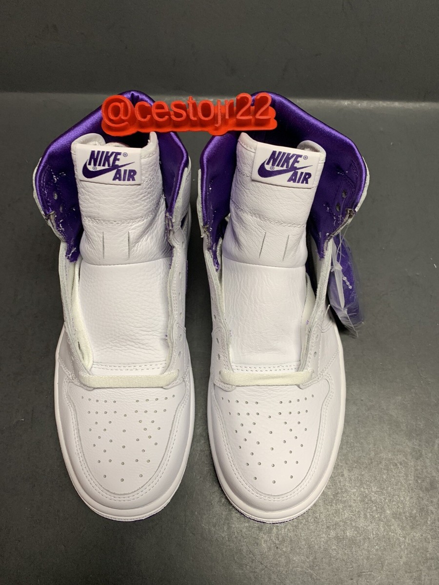 W NIKE AIR JORDAN 1 HIGH OG [CD0461 151] WHITE COURT PURPLE Sz 7.5