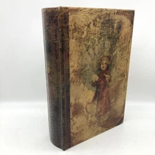 Antique Style Faux Book Storage Box Victorian Girl Distressed Decorative 11.5"